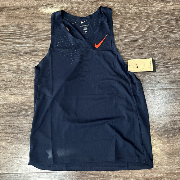 Nike Aeroswift Dri-Fit ADV Running Singlet Tank Obsidian Size Medium FN4231-451 - Picture 1 of 3